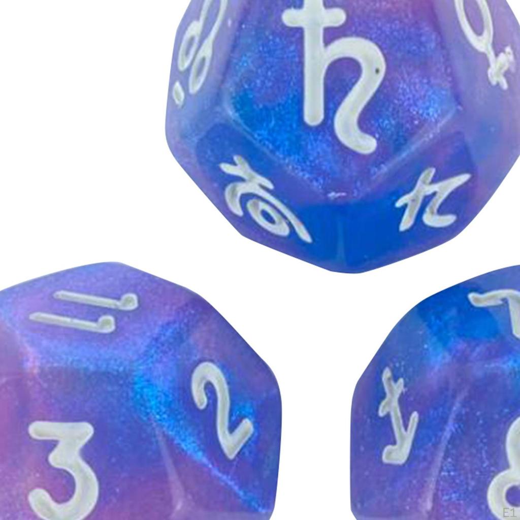 Acrylic D12 Astrology Dice Set, Entertainment Toy, for Parties, Fortune Telling, Gaming
