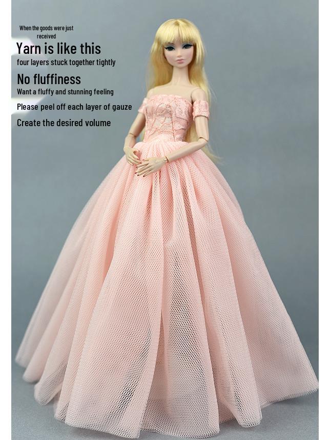 30CM Ankleidepuppe - Supermodel FR2 Stil mit bauschigem Feenprinzessin Hochzeitskleid