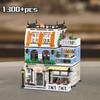 City Garden Hotel Building Sets House Architecture Model Blocks Toys for Adults & Teens 1300 PCS Mini Bricks with LED