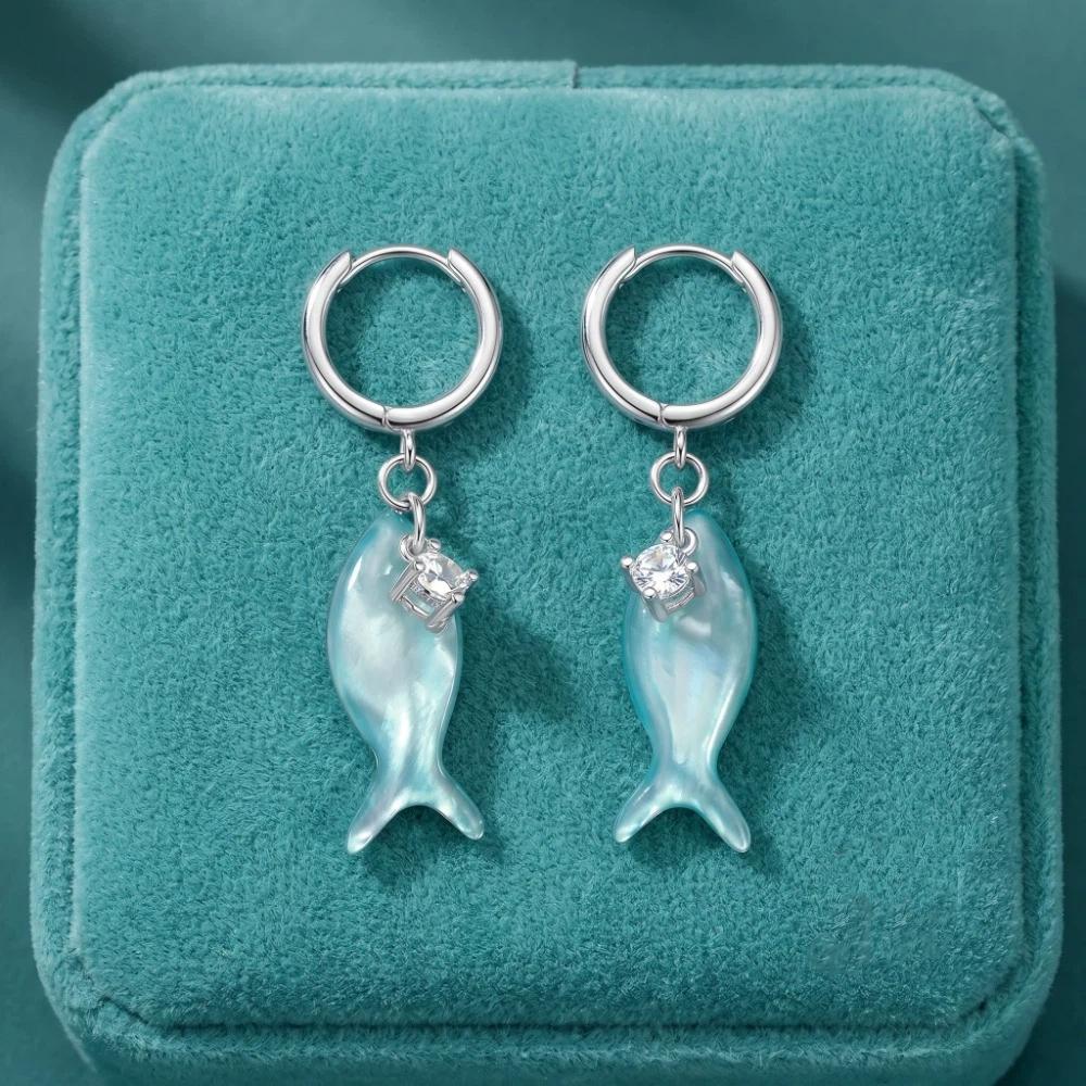 Zirkon Hängeohrringe Harz Sommer Schmuck Mode Fisch Anhänger Ohrringe Tägliches Tragen