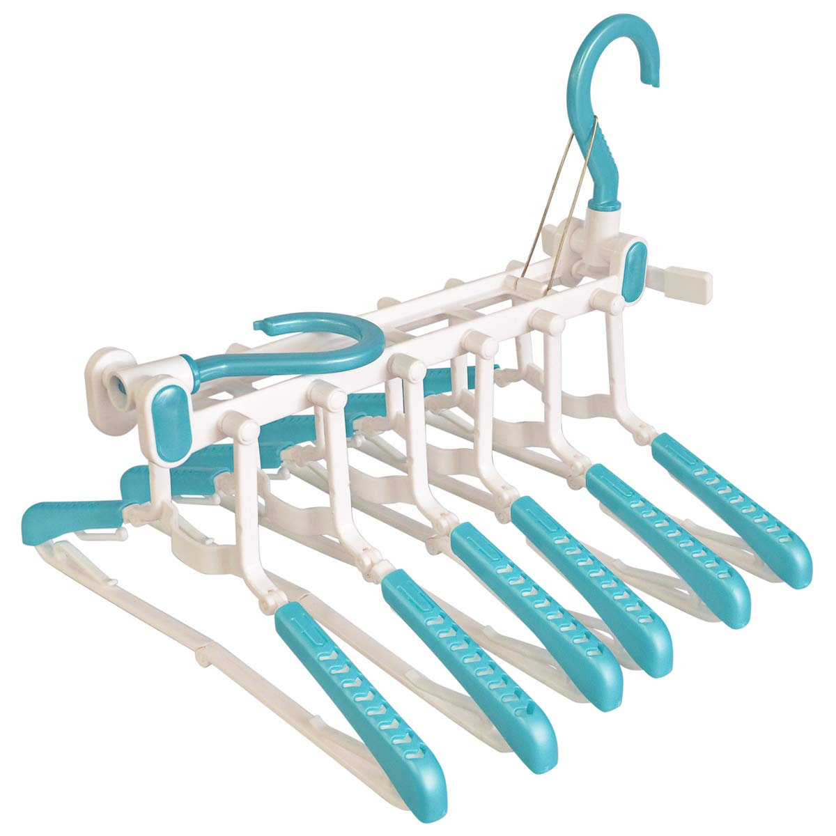 

Aisen Industrial Aisen Shirt LK472 Hanger, 6-Row, Indoor/Outdoor Drying, White/Blue,