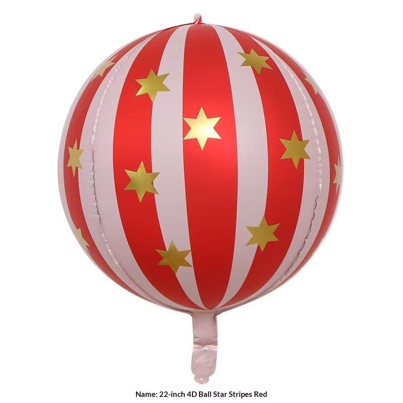 Large Number Balloons With 4D Striped Star-Shaped Balloons Birthday Party Decor Reveal Family Party Decor