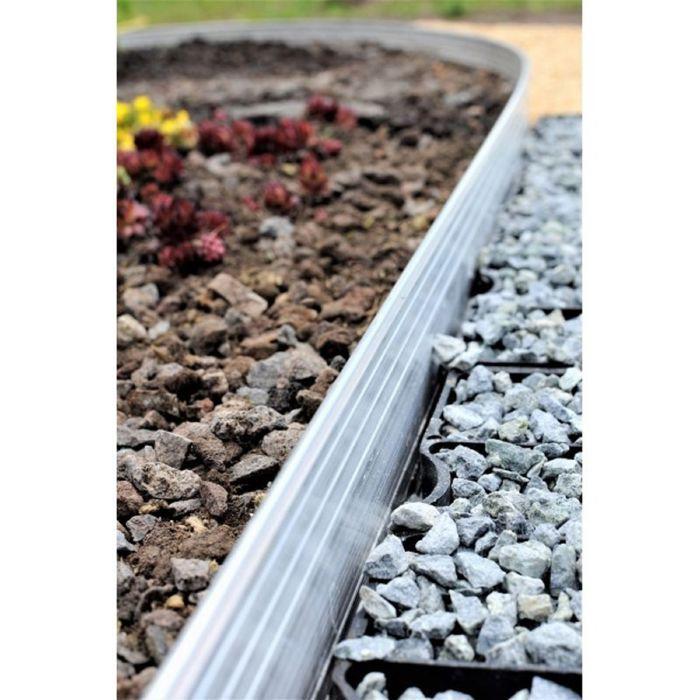 Bordure de Jardin - ICH-ZAPFE.DE - 24 cm x 100 cm - Aluminium - Galvanisé - Ultra Solide