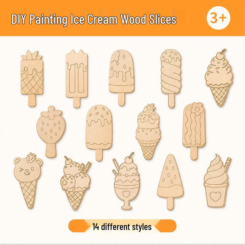 DIY Wooden Ice Cream Craft Set for Kids – Creative, Educational Painting Kit