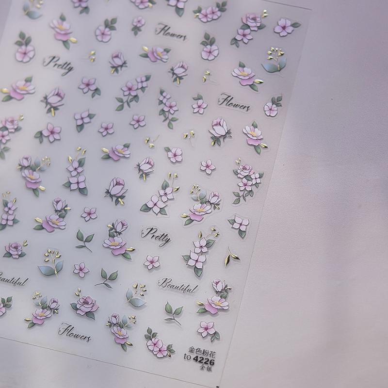 Elegant Self-Adhesive Nail Art Stickers, Four Leaf Clover Design for Stylish Floral Manicure and Presents
