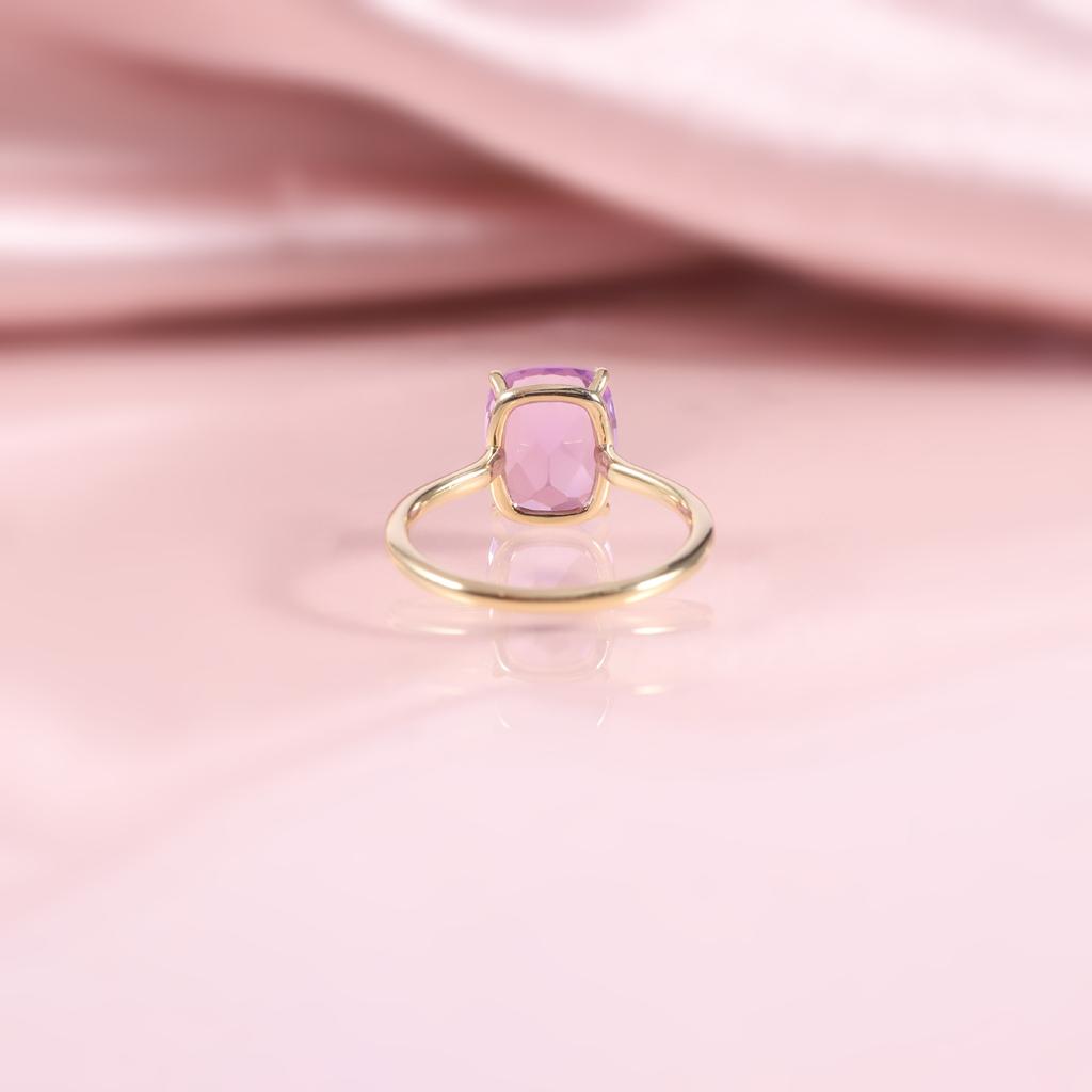 Big Gemstone Ring 3Ct S925 Sterling Silver With Natural Crystal Topaz Ring Square