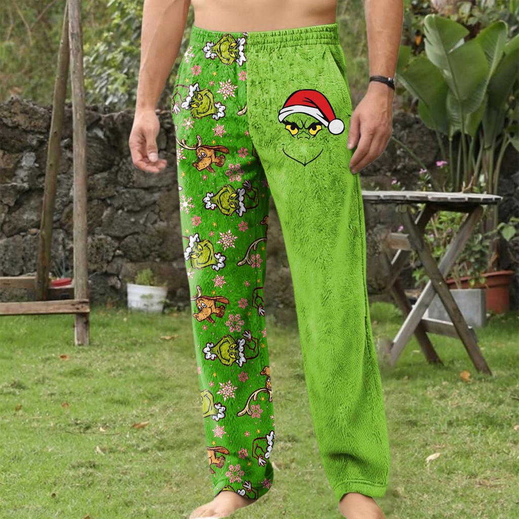 Herre Allover Trykte Hjemmebukser Sovepysjamasbukser Lange Bukser Pysjamasbukser