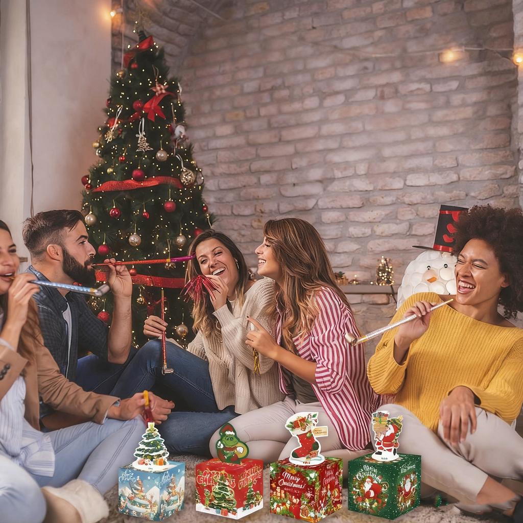 4 Sets Of Christmas Gifts In Different Styles Christmas Theme Party Surprise Money Gift Box Gifts