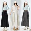 Strappy Flowy Women's A-line Bodycon Midi Skirt with High Waist & Back Slit - Spring 2026