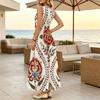 Women's Sleeveless Bohemian Maxi Dress Large Floral Print Lightweight Flowy Slimming Summer Casual Versatile Daily Outing Dress