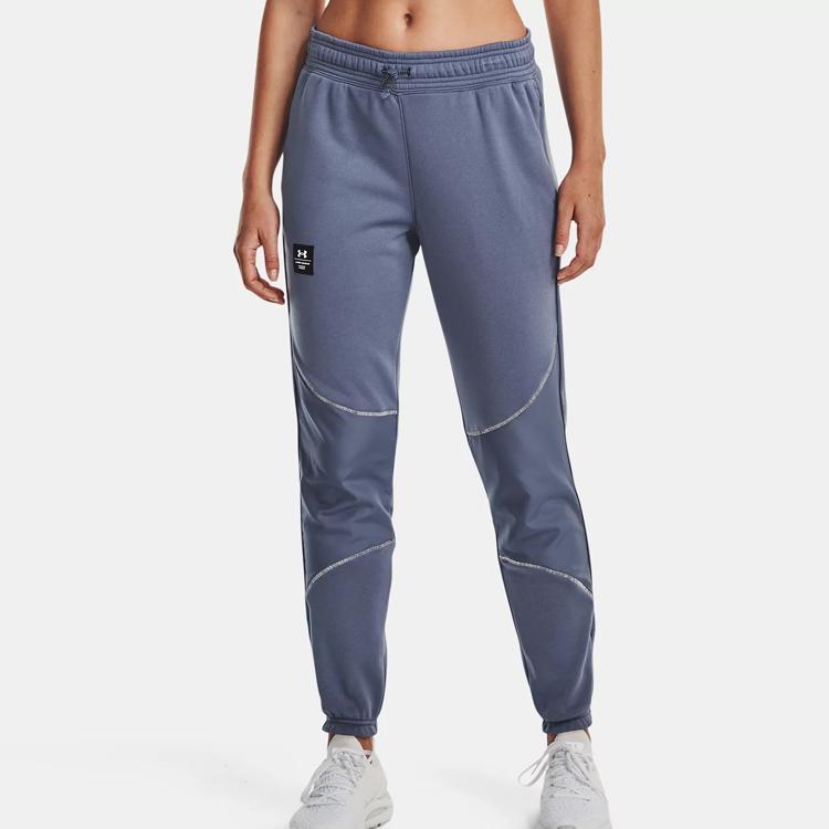 Under Armour Rush Series Solid Color Fleece Casual Long Pants Women bottoms Morning-Purple 1374104-767