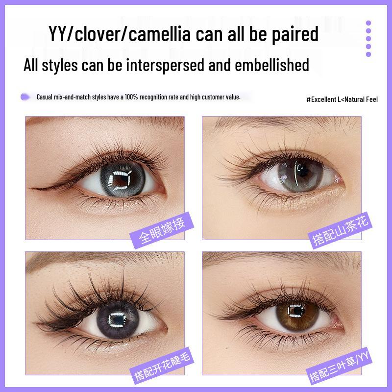 Sparkle Clover Fluffy Lash Extensions: Alternating Bloom, Super Soft, No Clump