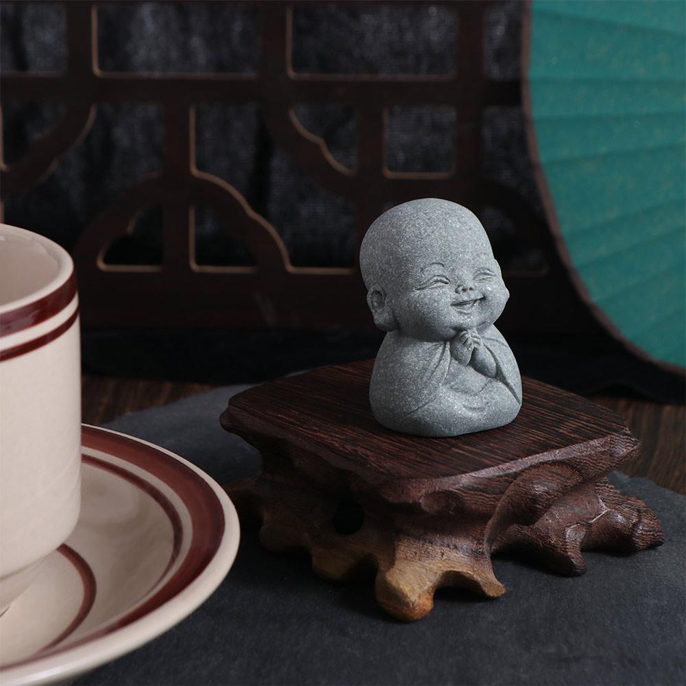 Cute Dolls Buddha Statue Serviceable Desktop Cculpture Little Monk Figurine  Fireplace