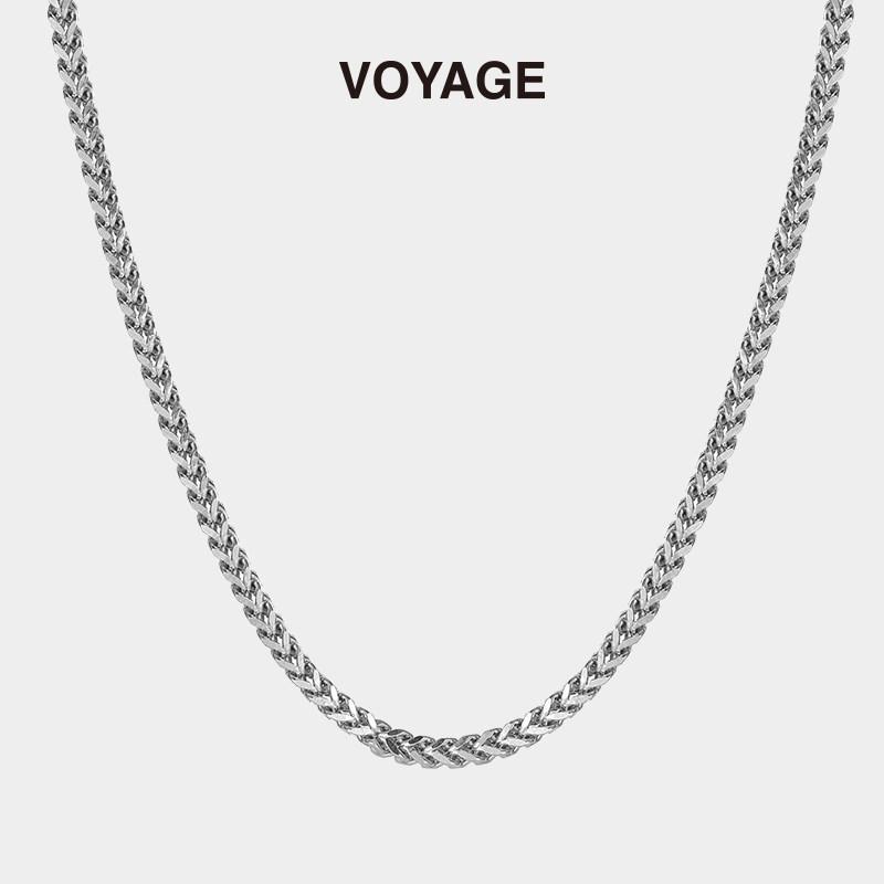 Titanium Steel Chopin Cuban Chain Men's Necklace - High-End Trendy Collarbone Accessory