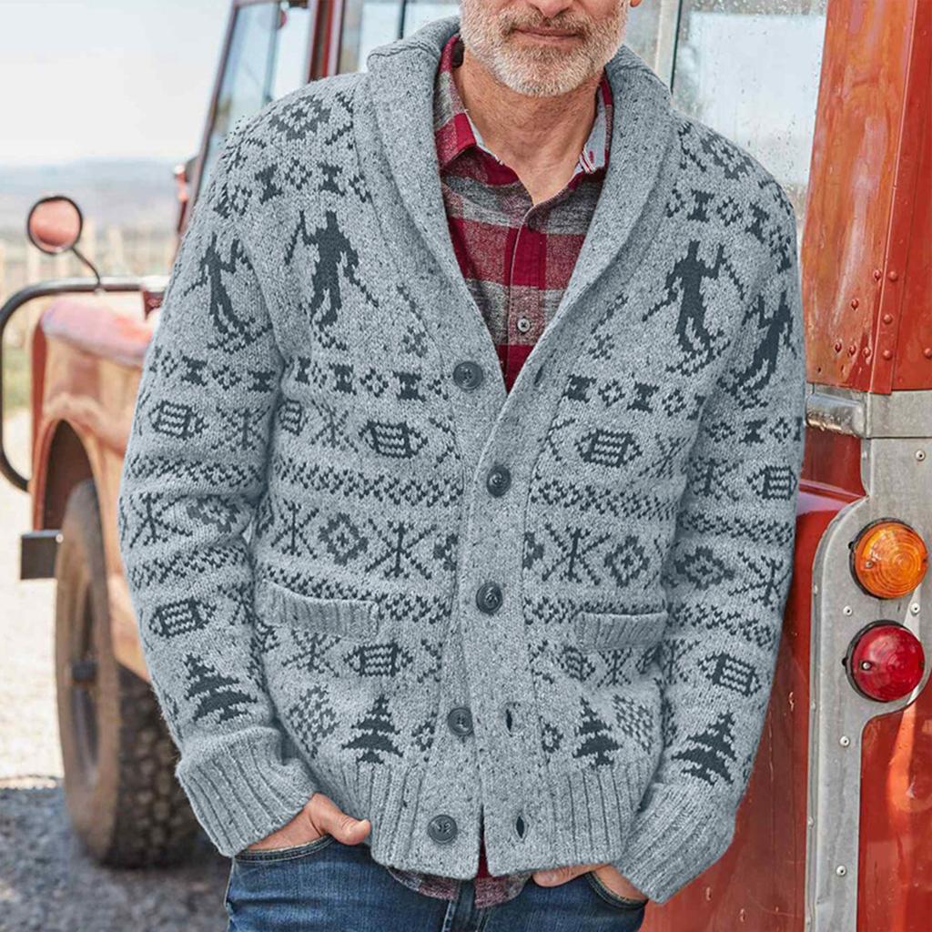 Mote Revers Casual Cardigan Kåpe Langermet Slim Strikket Genser