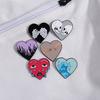 Creative Heart Shaped Metal Brooch With Unique Flame And Skull Design For Trendy Style