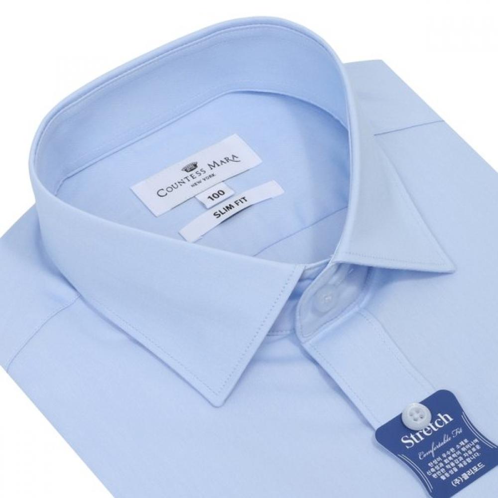 Countess Mara Slim Fit Long Sleeve Shirt Solid Blue Cdhz1b5355b0