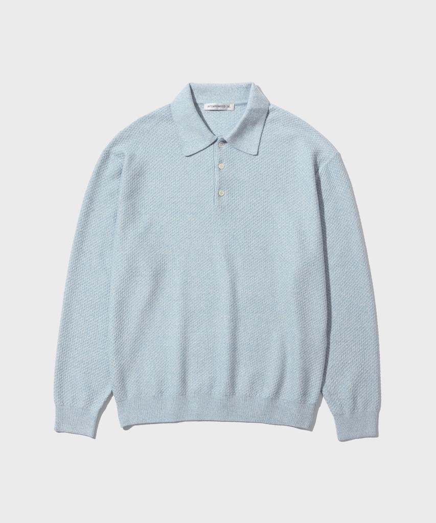 INTEMPOMOOD Soft Touch Waffle Collar Knit_Stone Gray