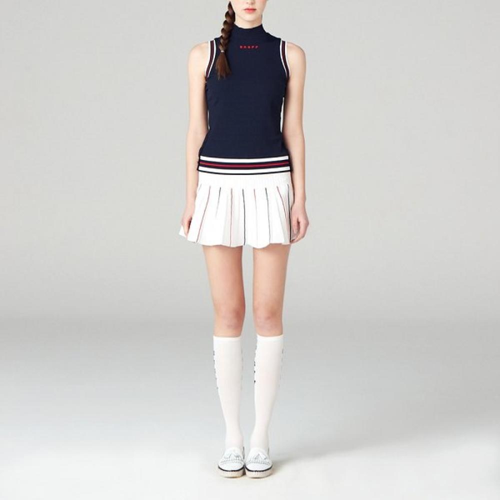 Onoff Women S Tri Color Pleated Knit Skirt With ShortS Of4042la WHITE/36(26~27)