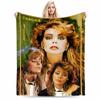 Retro Music Diva Portrait Blanket for All Seasons Blanket Lunch Break Throw Gift