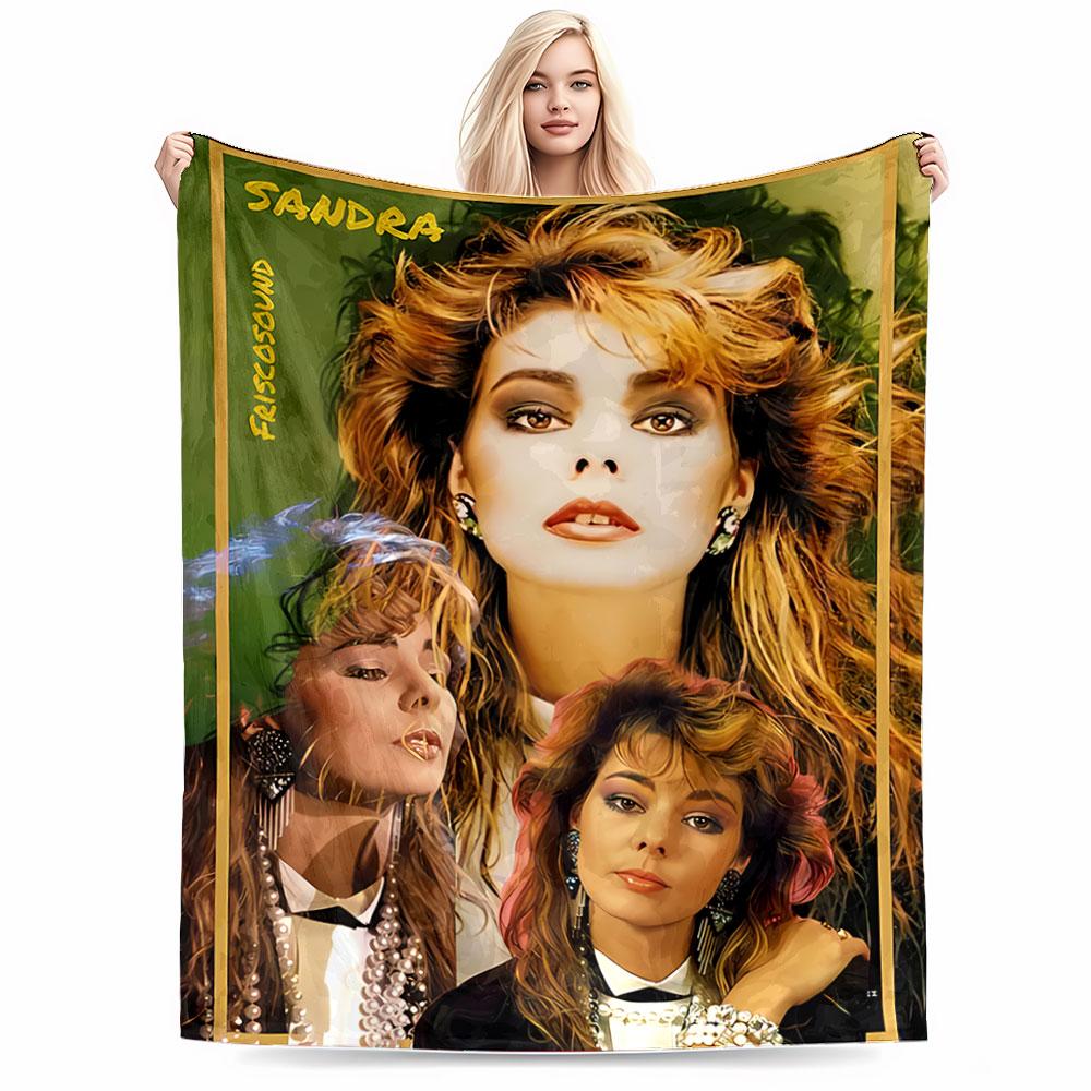 Retro Music Diva Portrait Blanket for All Seasons Blanket Lunch Break Throw Gift