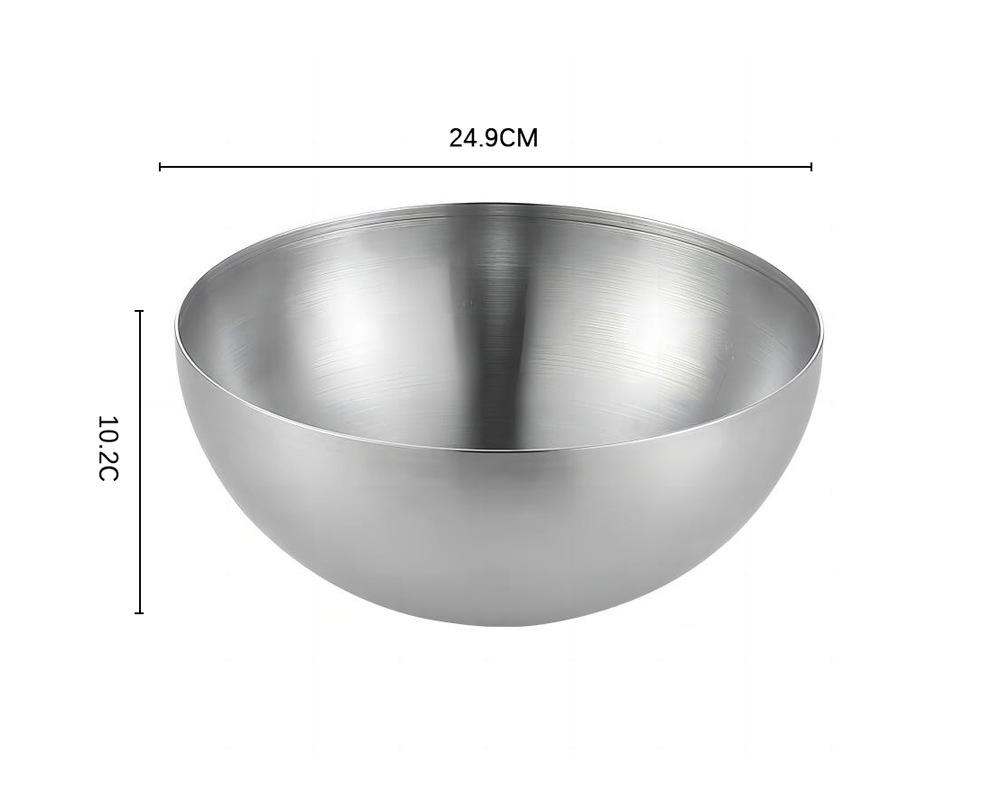 304 Stainless Steel Brushed Salad Bowl - Versatile for Cooking, Mixing, and Serving