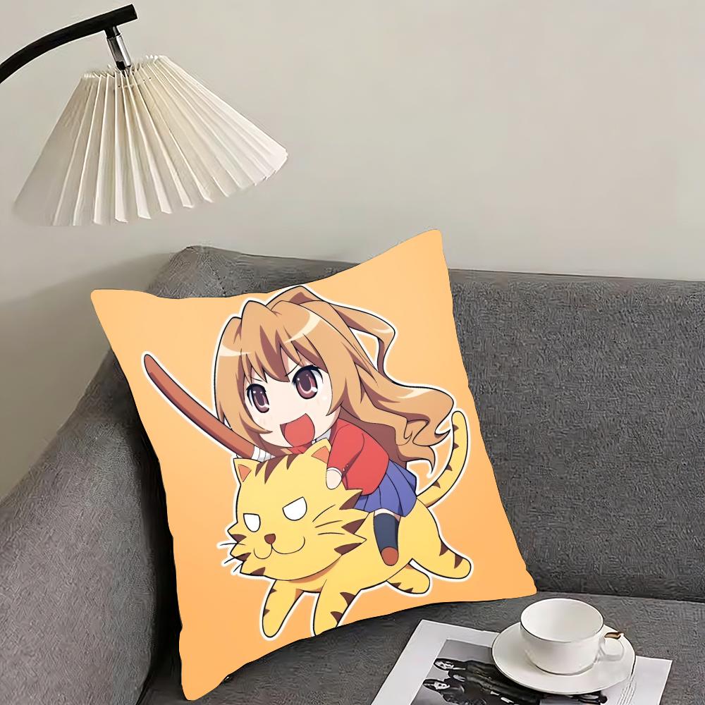 Toradora! Cushion Cover Reversible Plush Pillow Cover – For Car, Sofa, Bedroom, Perfect As a Gift.