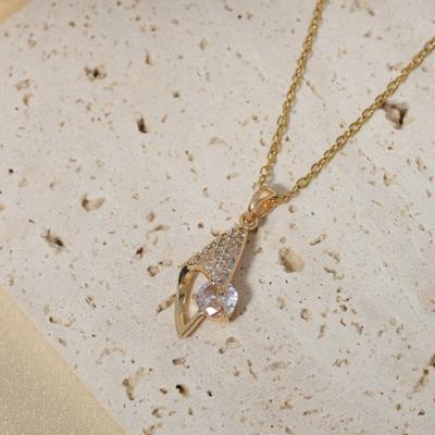 Simple Conch/wings Pendant Necklaces for Women Zirconia Necklace Wedding Party Jewelry Accessories