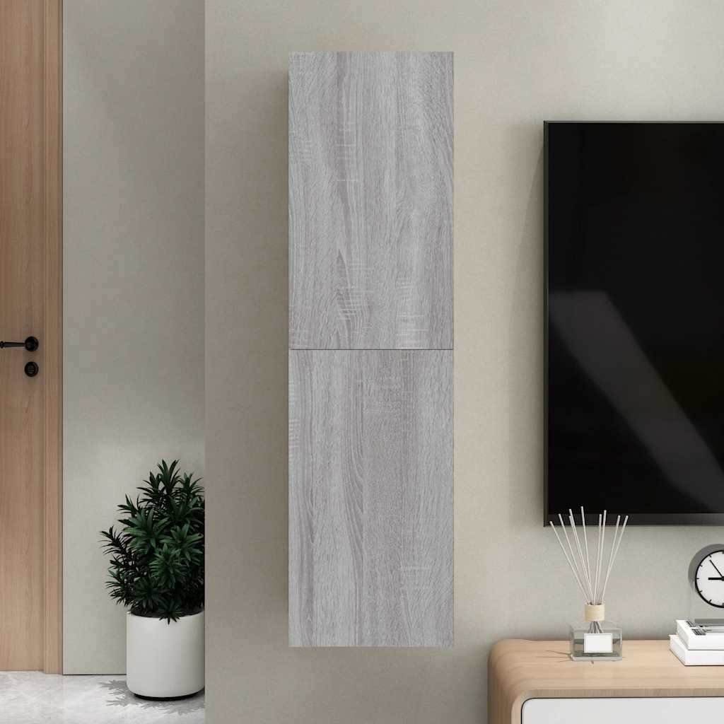 Vidaxl Wisząca Szafka Telewizyjna, Szary Dąb Sonoma, 30,5X30X110 Cm