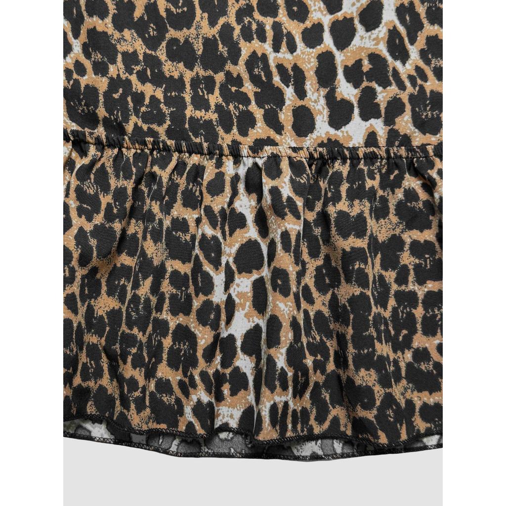 Sommer Damen Europäischer Stil Sexy Cropped Leopard Print Trägerloses Tube Top Cami, Mode Print Slim Fit Y2K Crop Top Für Damen