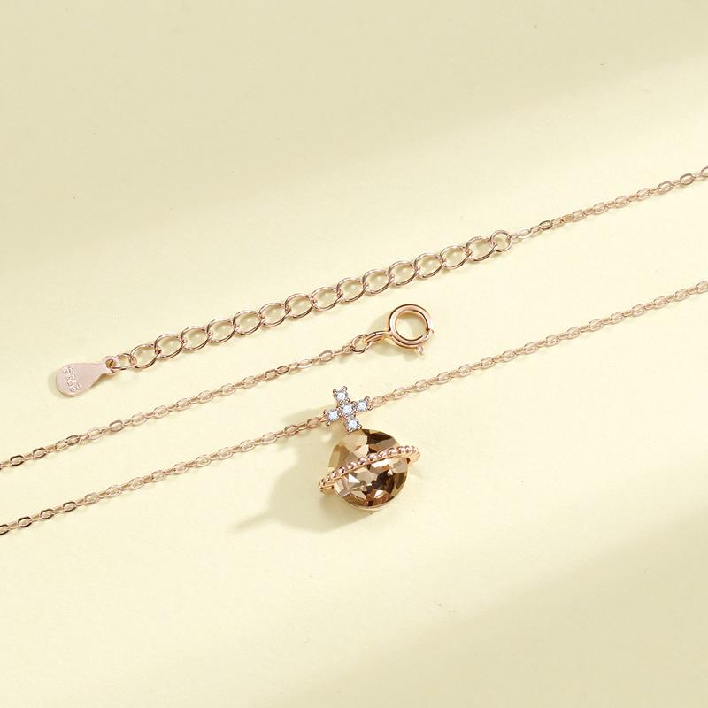 Colier planetă pentru femei vânt ins stea pandantiv zirconiu lumină lux nișă design accesorii