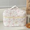 Fashion Korean Style Cosmetic Bag Multi-size Zipper Travel Storage Bags Pink Bow Plaid Makeup Quilted Bag for Women Girls
