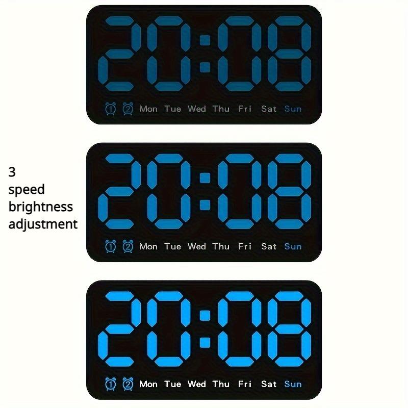 Large USB Digital Wall Clock Temperature Display Electronic Voice Control Alarm Clock Home Decoration--Battery Is Excluded