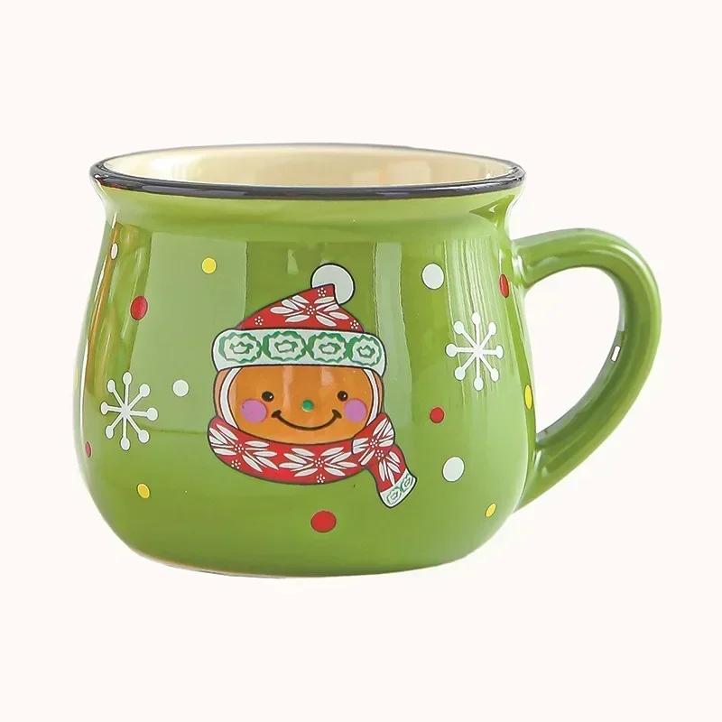 Kawaii New Christmas Mugs Ceramic Cups Santa Claus Elk Figurines Creative Gift For Office Home Milk Coffee Tea Cup Couples