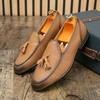 Mode Quasten Lederschuhe Retro Herren Flache Loafer Bequeme Herren Business Kleiderschuhe Klassische Lederschuhe
