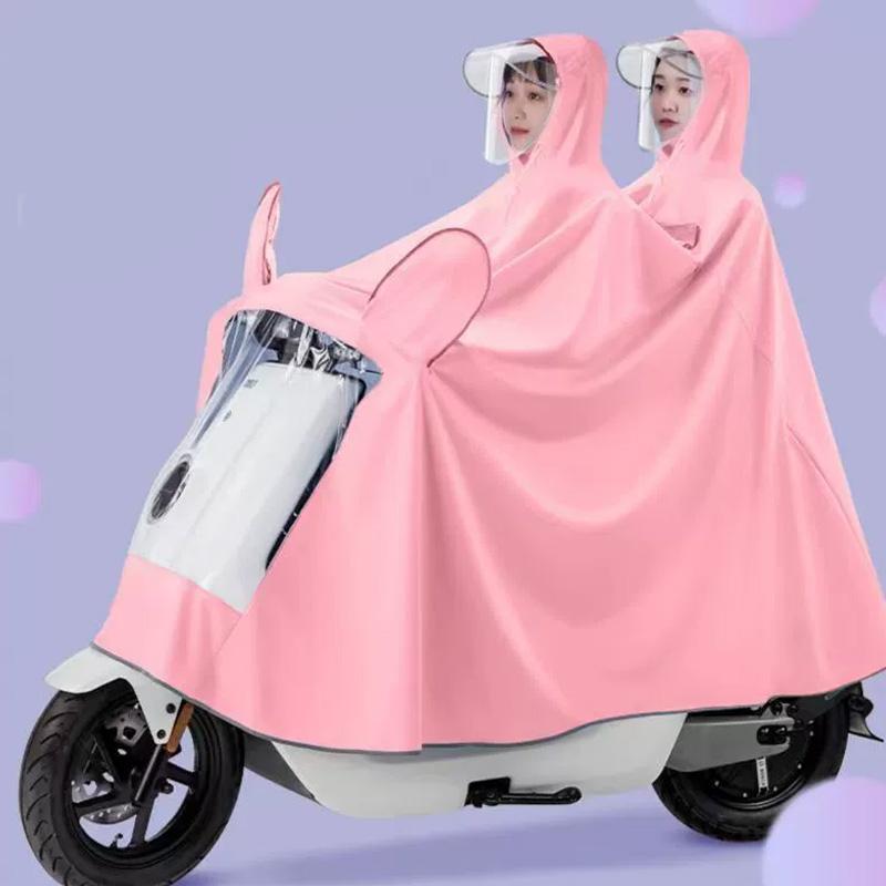 1 Macaron Colored Single/double Thick Full Body Rain Gear Rainproof Motorcycle Raincoat Suitable for Electric Bikes Motorcycles Bicycles