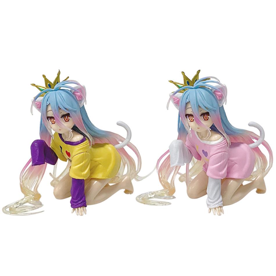 NUOVO 10CM In Stock Carino NO GAME NO LIFE Shiro Figure Animazione Ornamenti Modelli da Collezione Giocattoli Regali Regalo di Natale