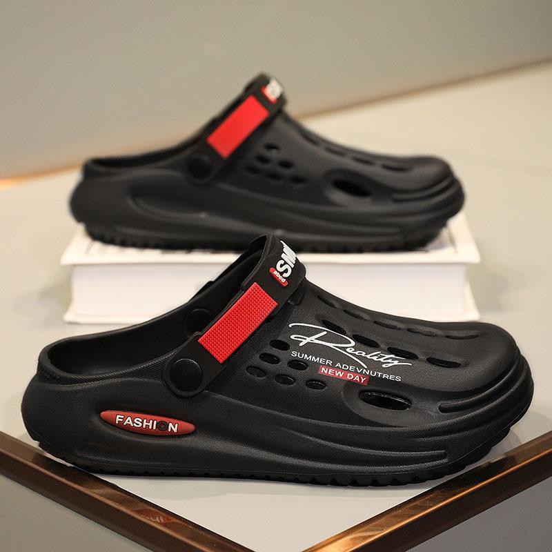 

Мужские летние тапочки двойного назначения для дома/улицы из ЭВА: Сандалии с ощущением ходьбы для пляжа и дома 44 чёрный