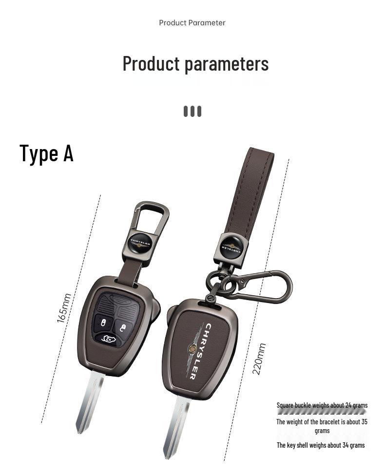 Chrysler 300C Key Case for 2006-2007 Models: Remote Control Metal Shell & Buckle