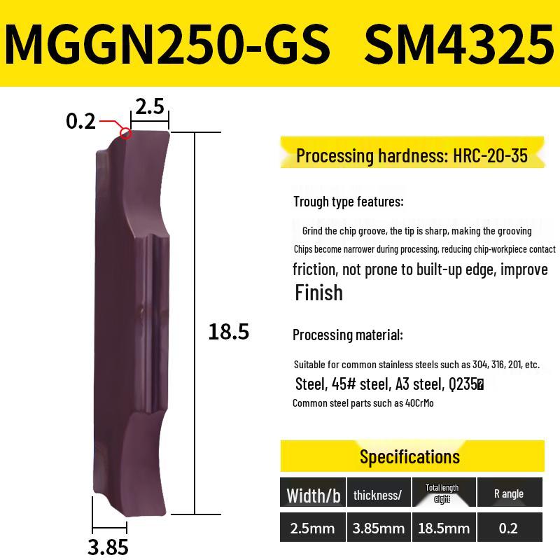 CNC Grooving Blade MGMN300/400-M for Stainless Steel, Ceramic, Aluminum Lathe Parting Tool Inserts