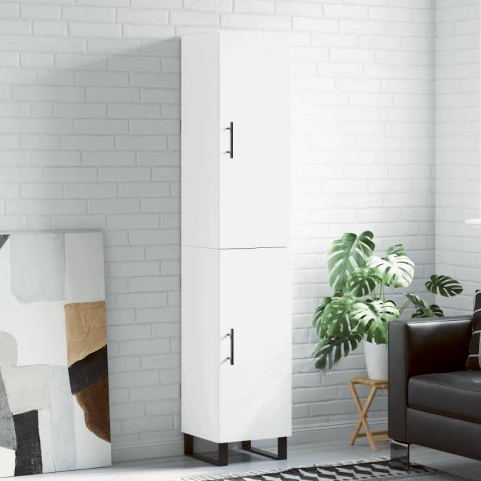 VidaXL Buffet haut Blanc 34,5x34x180 cm Bois d'ingénierie 3198809