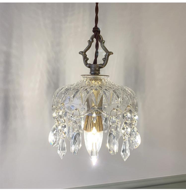 Vintage Französischer Retro Glas Kronleuchter: Dekoratives Licht für Wohnzimmer, Schlafzimmer, Flur oder Esszimmer