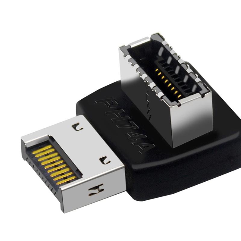 Usb 3.1 Type-E 90 Degree Adapter Front Type-C Header Connector Expansion Cable Adapter Connector For Pc Motherboard Plug