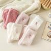 Women's Korean-Style Plush Velvet Bow Socks: Warm, Cold-Resistant, Mid-Calf Winter Sleepwear