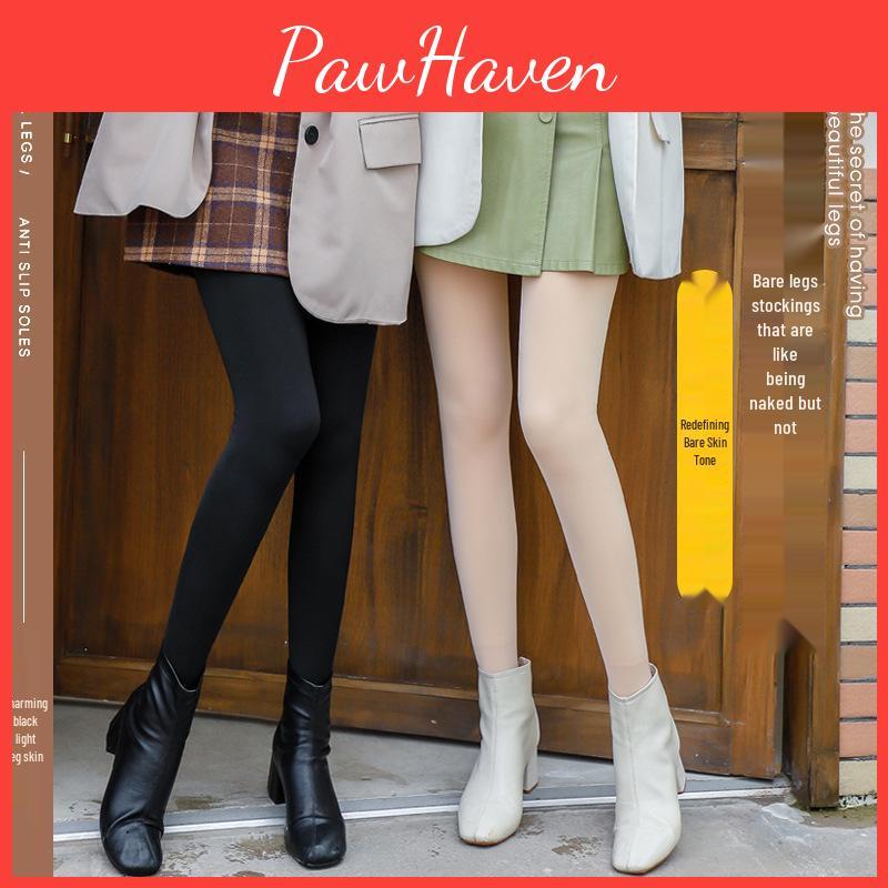 Imitation Nylon Fleecelined Womens Thick Leggings Warm Autumn And Winter Onepiece Tights