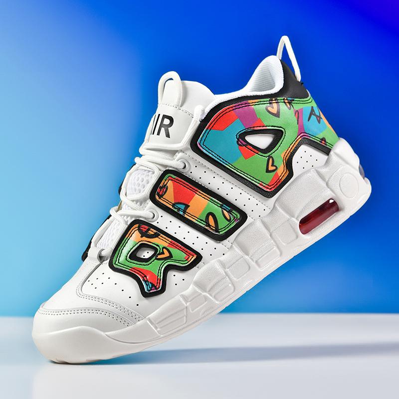 

2025 Весна Новые Амортизирующие Противоударные Баскетбольные Кроссовки для Подростков, Студенческие Противоскользящие Износостойкие Спортивные Кроссовки на Толстой Подошве 37