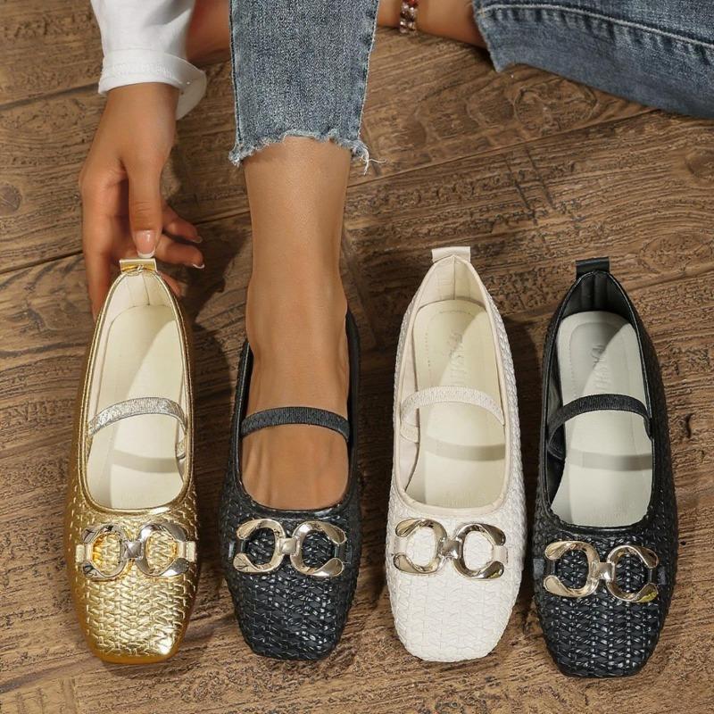 Fashion 2025 New Hot Selling Simple Elegant Lightweight Soft Bottom Shoes Women's New Casual Buckle Flat Bottom Comfortable Rubber Sole