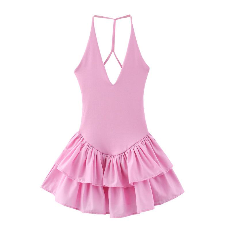 TAOP&ZA Jarní/Letní Dámské Sexy Patchworkové Halter šaty