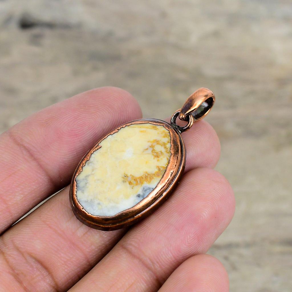 Maligano Jasper Pendant Copper Pendant Unique Design Jewelry Handmade Gemstone Pendant Dainty Pendant Electroformed Jewelry Engagement Gifts