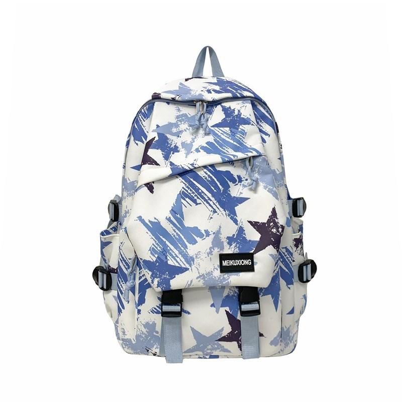 Star Graffiti Print Student Schoolbag Unisex Backpack